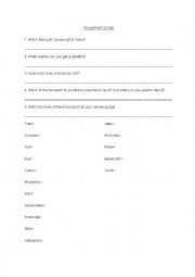 English Worksheet: Transport