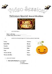 English Worksheet: Halloween Special Scared Shrekless