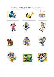 English Worksheet: Hobbies! Find out what these hobbies are!