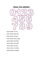 colour the numbers