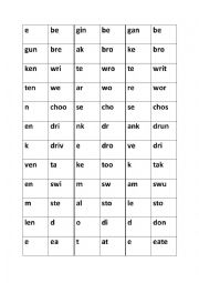 English Worksheet: Irregular verbs puzzle