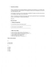 English Worksheet: Text with going to
