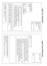 English Worksheet: layout formal informal letter