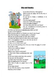 English Worksheet: Talking time with questions about city and country