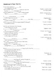 English Worksheet: Annabel Lee by Edgar Allan POE