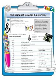 Alphabet in songs and acronyms