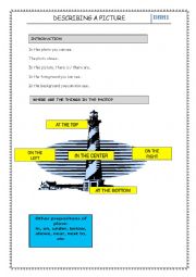 English Worksheet: Describing a photograph