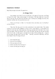 English Worksheet: An Unhappy Visitor
