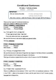 English Worksheet: Conditional Tenses