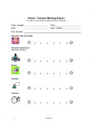 EAL Parent Teacher Interview Form 