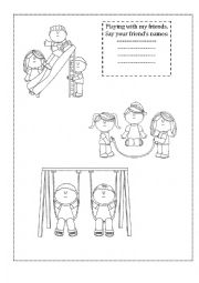 English Worksheet: Playing