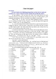 English Worksheet: A Friendship Story (cloze test paper)
