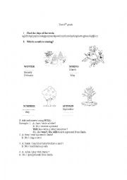 English Worksheet:  Days of the week, months of the year, future, indefinite article