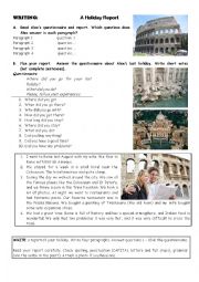 English Worksheet: A holiday report