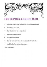 How to present a drawing sheet