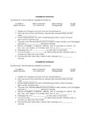 English Worksheet: Environment vocabulary worksheet