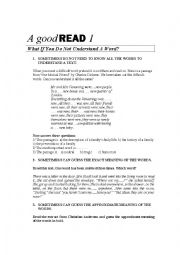 English Worksheet: A good read 