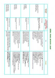 English Worksheet: Tense Revision Chart