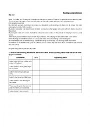 English Worksheet: My Dad Story 