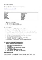 English Worksheet: Chatroulette by Casey Neistat (Students Copy)