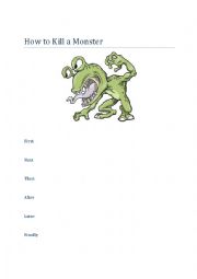 English Worksheet: How to Kill a Monster