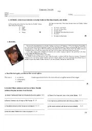 English Worksheet: Test fourth grade