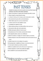 English Worksheet: Past Tenses