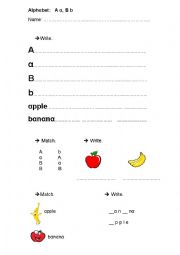 English Worksheet: alphabet a b