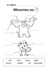 Monsters Inc worksheet