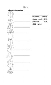 English Worksheet: Clothes