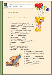 English Worksheet: SIMPLE FUTURE