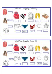 English Worksheet: Asking and comparing prices (clothing)