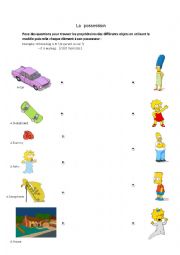 English Worksheet: Possession with the Simpsons