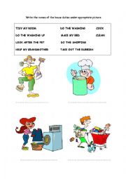 English Worksheet: house duties