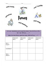 Class Survey Activity using Future Tense (will)
