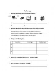 English Worksheet: technology