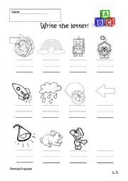 English Worksheet: Phonics Practice - L and R