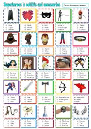 Superheroess outfits and accessories 