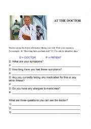 English Worksheet: At the Doctor