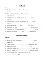 English Worksheet: Past Perfect & Past Perfect Continuous - examples