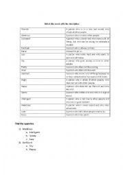 English Worksheet: Describing People 