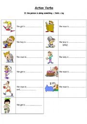 English Worksheet: Action verb worksheet