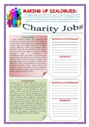 Making up Dialogues:  Charity Jobs