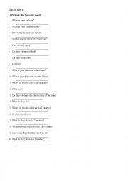 English Worksheet: QUESTIONS ABOUT CELEBRATIONS 