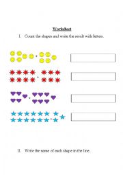 English Worksheet: Numbers and Shapes