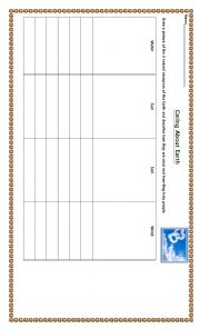 English Worksheet: Caring about the Earth