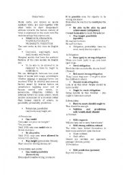 English Worksheet: Modal Verbs Handout