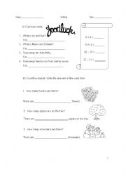 English Worksheet: I See Numbers Year 3 Count and Write