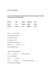 English Worksheet: Little Things Song