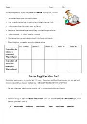 English Worksheet: Daily Technology and the Internet